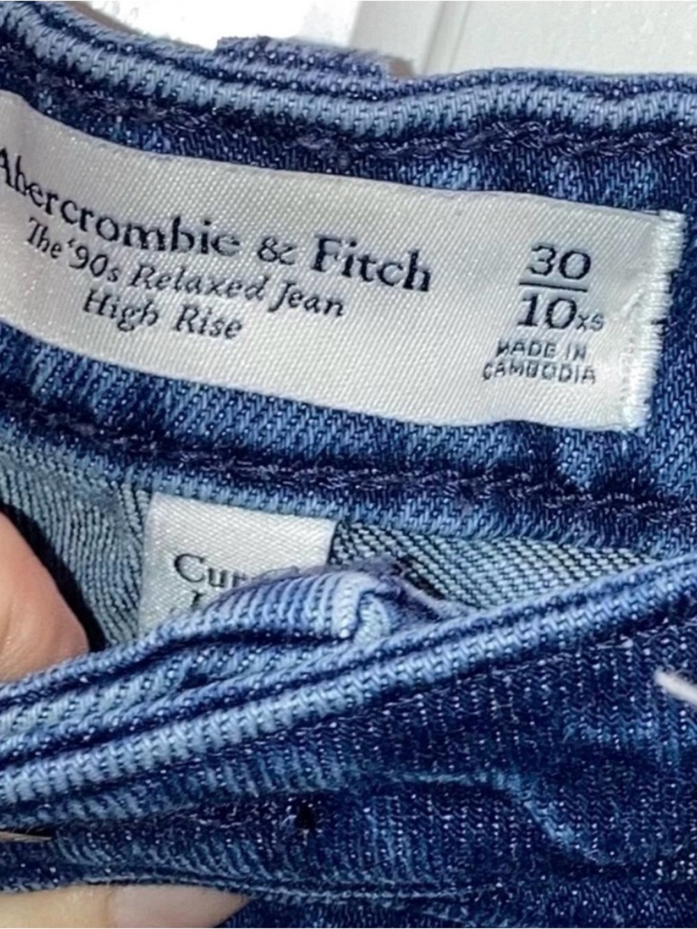 Abercrombie & Fitch 90s Relaxed Jean High Rise Curve Love Womens Size 30/10 - Picture 4 of 5